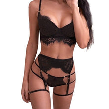 Load image into Gallery viewer, Women Sexy Lingerie Lace Babydoll Open Bra Set Underwear In Thong Sleepwear Bra and Brief Sets Fashion women bra sets