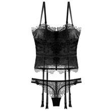Load image into Gallery viewer, New Sexy Push Up Bra Set Fashion Underwear Lace Embroidery Flowers Bustiers Charming Women Plus Size C D Cup Lingerie and Thongs