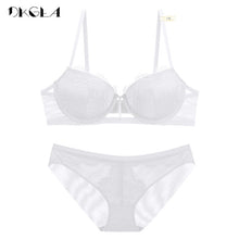 Load image into Gallery viewer, Hot Sexy Bras Women Underwear Set Cotton Thick Blue Embroidery Lingerie Set Lace B C D Cup Brassiere Comfortable Push-Up Bra set