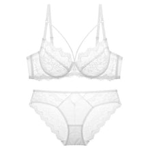 Load image into Gallery viewer, TERMEZY Classic Bandage Lingerie Push Up Bra Set Lace Underwear Set Sexy Transparent Brassiere Large size Women underwear