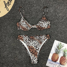 Load image into Gallery viewer, 2020 New Hot Sexy Women Underwear Set Push-Up Padded Bathing Suit Leopard Print Female Intimate Wire Free Lengerie ropa de playa