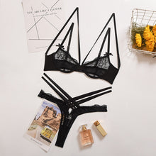 Load image into Gallery viewer, Ellolace Sexy Bra Lingerie Women's Underwear Lace Bra Set Sosten Transparent Brassiere Bra and Panty Set Underwear Sets Lingerie