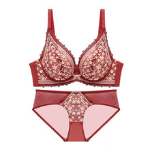 Load image into Gallery viewer, CINOON New Top Sexy Bra set Women's push up Lace Underwear Set Embroidery Jacquard Underwear Panties Deep V Gather Lingerie Set