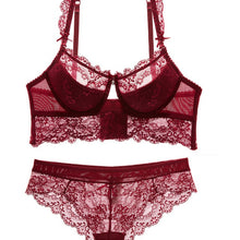 Load image into Gallery viewer, Ultra-thin Sexy Transparent Lace Bra Thin Underwear Comfortable Breathable Push Up Bra Set
