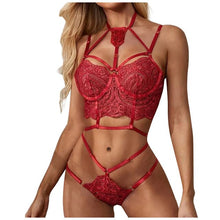 Load image into Gallery viewer, Sexy Bra Lingerie Set Fashion Women Corset Sling Red Lace Underwear Bras Sleepwear Tops+Briefs Lingerie Sets Lenceria Red Hot
