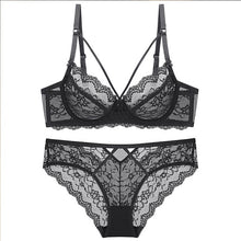 Load image into Gallery viewer, TERMEZY Classic Bandage Lingerie Push Up Bra Set Lace Underwear Set Sexy Transparent Brassiere Large size Women underwear
