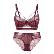 Load image into Gallery viewer, TERMEZY Classic Bandage Green Bra Set Lingerie Push Up Brassiere Lace Underwear Set Sexy Bandage Panties For Women underwear
