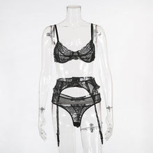 Load image into Gallery viewer, Pink Sexy Bra and Panty Set for Women Girl Lingerie Porno Intimate Clothes Push Up Lady Lace Bra Set Lolita Women Underwear 3pcs
